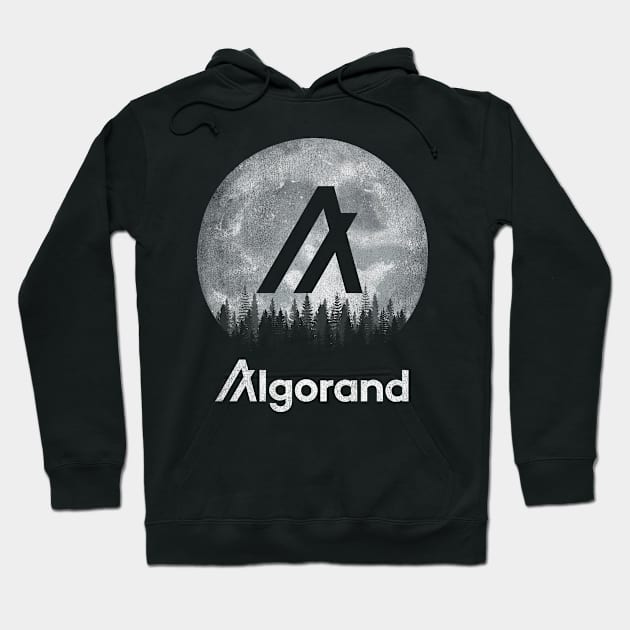 Vintage Algorand ALGO Coin To The Moon Crypto Token Cryptocurrency Blockchain Wallet Birthday Gift For Men Women Kids Hoodie by Thingking About